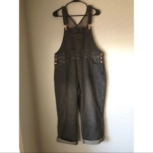 Universal Thread, denim wide leg charcoal gray overalls